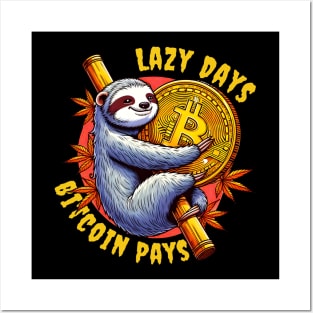 Bitcoin sloth for lazy people Posters and Art